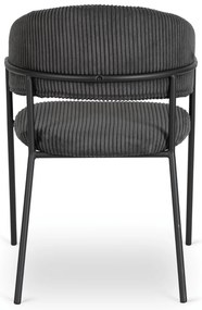 Krzesło Tapicerowane TINKA Czarne Sztruksowe Nowoczesne Loft