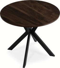 Stół Okrągły LAUREN 90 cm Orzech/Czarny Loft Nowoczesny