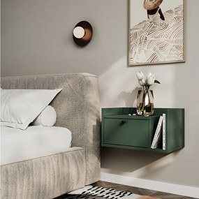 Szafka nocna WENA, wisząca, z szufladą i półką z prawej Aura, 50x27x35 cm, Szałwiowa