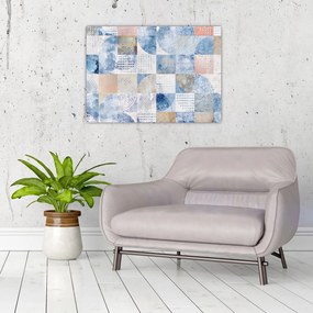 Obraz - Geometryczne kształty na ścianie (70x50 cm)