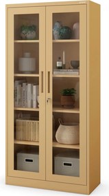 Przeszklona szafa medyczna Amelia Fresh Style 90x40x185 cm beżowa