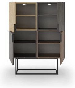 Brązowa szafka w dekorze dębu 100x130 cm Titan – Marckeric