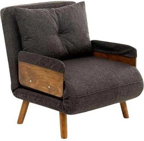 Nowoczesny fotel-łóżko 1-osobowy – 77 x 70 x 82 cm – ciemnoszary – stelaż metalowy
