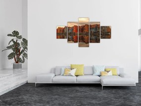 Obraz kolorowych domów (125x70 cm)