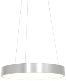 Designerska lampa wisząca srebrna z wbudowanym ściemnianym LED - RingledeDesignerski Oswietlenie wewnetrzne