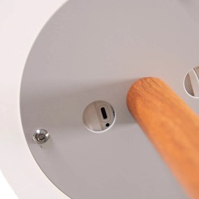 Lampa podłogowa zewnętrzna biała z wbudowanym, regulowanym panelem słonecznym i ładowalnym LED IP65 - Chloe Plant