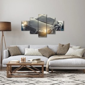 Obraz samochodu Audi - szary (125x70 cm)