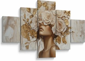 Obraz - Dziewczyna z różami (125x70 cm)