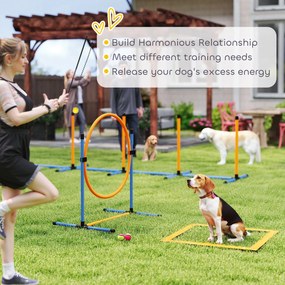 PawHut Zestaw Agility dla Psów 7-częściowy do Treningu i Zabawy z Przeszkodami