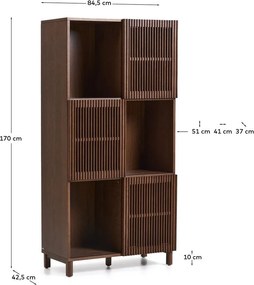 Ciemnobrązowy regał w dekorze orzecha z drzwiami przesuwnymi 84,5x170x42,5 cm Beyla – Kave Home