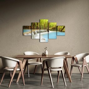 Obraz wodospadu Huai Mae Kamin w lesie (125x70 cm)