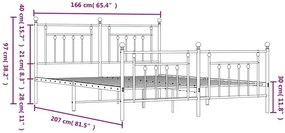 Czarne industrialne łózko metalowe 160x200cm - Velones