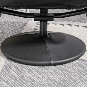 HOMCOM Fotel Relaksacyjny z Podnóżkiem Obrotowy Skóra Ekologiczna Czarny | Aosom PL