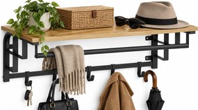 Industrialny wieszak na ubrania z półką dąb artisan D3-P25