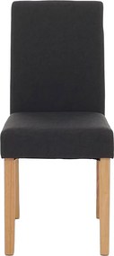 Krzesło do jadalni Littau (zestaw 6 sztuk),  tkanina, czarny, jasne nogi