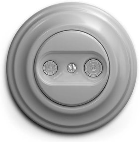 Kliklap - Retro gniazdo abonenckie TV+R (przelotowe) w szarej ramce