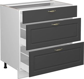 Szafka dolna do kuchni antracytowo-złoty 80x60x82 fame-line