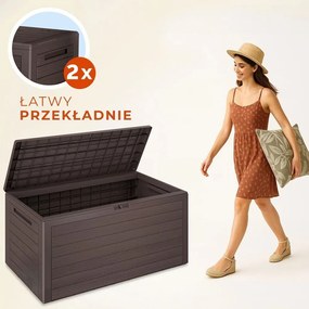Pojemnik do przechowywania WOODEBOX, 280L, 120x46x57cm, ciemny brąz Prosperplast