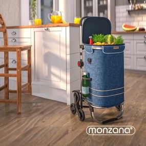Monzana Torba na zakupy na kółkach do schodów COMFORT, 50l, niebieska