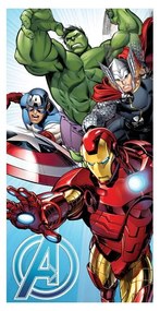 Bawełniany ręcznik dziecięcy 70x140 cm Avengers "Light Blue" – Jerry Fabrics