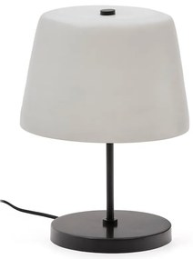 Czarno-biała lampa stołowa ze szklanym kloszem (wysokość 38 cm) Nefar – Kave Home