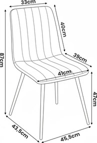 Zestaw 4 czarnych krzeseł pikowanych - Selvaro