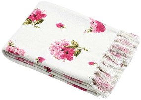 Narzuta bawełniana z kwiecistym wzorem 125 x 150 cm