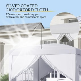 Outsunny Pawilon, Bierzelt, 4 demontowalne ściany boczne, 2 okna, stelaż metalowy, 2,95 x 2,95 m, Biały