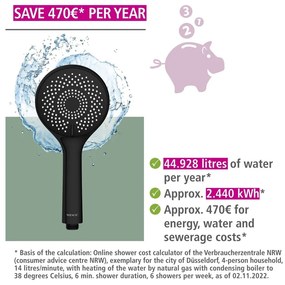 Czarny zestaw prysznicowy ze stali nierdzewnej 70 cm Water Saving – Wenko