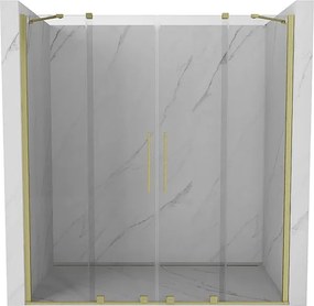 Mexen Velar Duo drzwi prysznicowe rozsuwane 200 cm, transparent, złote szczotkowane - 871-200-000-02-55