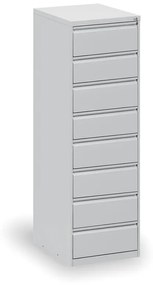 Metalowa szafa kartotekowa A6, 8 szuflad, szara