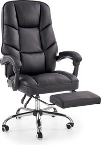 Tapicerowany fotel biurowy z podnóżkiem Alvin