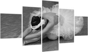 Obraz - Balerina, czarno-biały (125x70 cm)