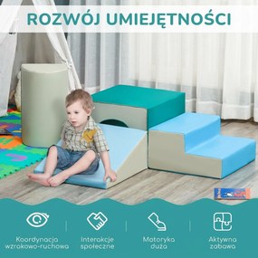 HOMCOM Zestaw 4 piankowych klocków do budowy dla dzieci w wieku 1-3 lat EPE kolor niebieski