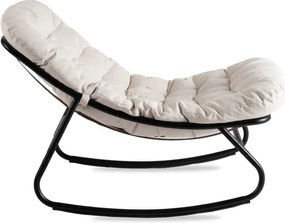 Fotel Bujany Ogrodowy AURORA na Płozach Beżowy Nowoczesny