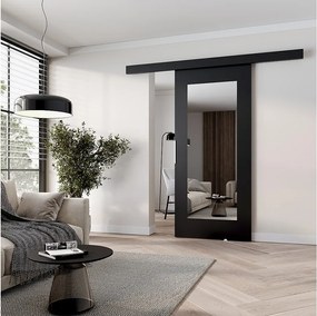 MINIO go for it, Drzwi przesuwne wewnętrzne CLEAN I 106 cm, z lustrem,  w kolorze czarnym