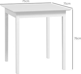 HOMCOM Stół kuchenny kwadratowy nowoczesny biały 75x75x76 cm do jadalni i kuchni | Aosom PL