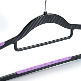 Zestaw wieszaków z antypoślizgową nakładką SOFTY 20 szt. czarno-fioletowe