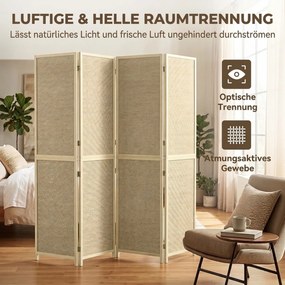 HOMCOM Parawan z 4 panelami, składana ścianka z ręcznie plecionego bambusa, 180 x 180 cm, naturalny | Aosom PL