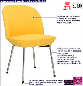 Żółte chromowane krzesło minimalistyczne R2-R10