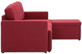 Rozkładana sofa modułowa czerwone wino - Odi 4Q