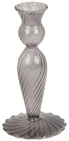Szary szklany świecznik PT LIVING Swirl, wys. 17 cm