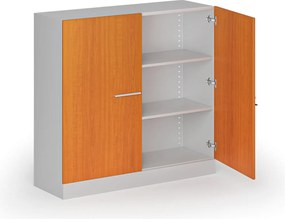 Metalowa szafa z drewnianymi drzwiami, demontowana, 1150 x 1200 x 400 mm, czereśnia