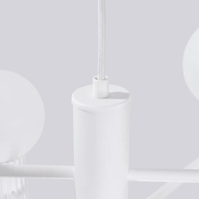 Żyrandol HALO 6 biały ryflowany SOLLUX  LIGHTING