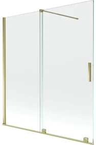 Mexen Velar parawan nawannowy 2-skrzydłowy rozsuwany 150 x 150 cm, transparent, złoty - 896-150-000-01-50