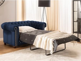 Niebieska aksamitna rozkładana sofa 148 cm York Blik – Ropez