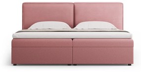 Różowe łóżko boxspring ze schowkiem 160x200 cm Arendal – Cosmopolitan Design