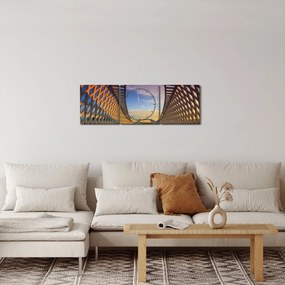 Obraz nowoczesnej architektury mostowej (z zegarem) (90x30 cm)