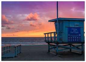 Obraz na szkle z plaży Santa Monica (70x50 cm)