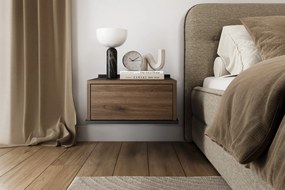 Szafka nocna wisząca Zenar z szufladą 50 cm - orzech elegant / czarny